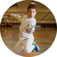 Max, young fencer at Olympian Fencing Club in San Antonio